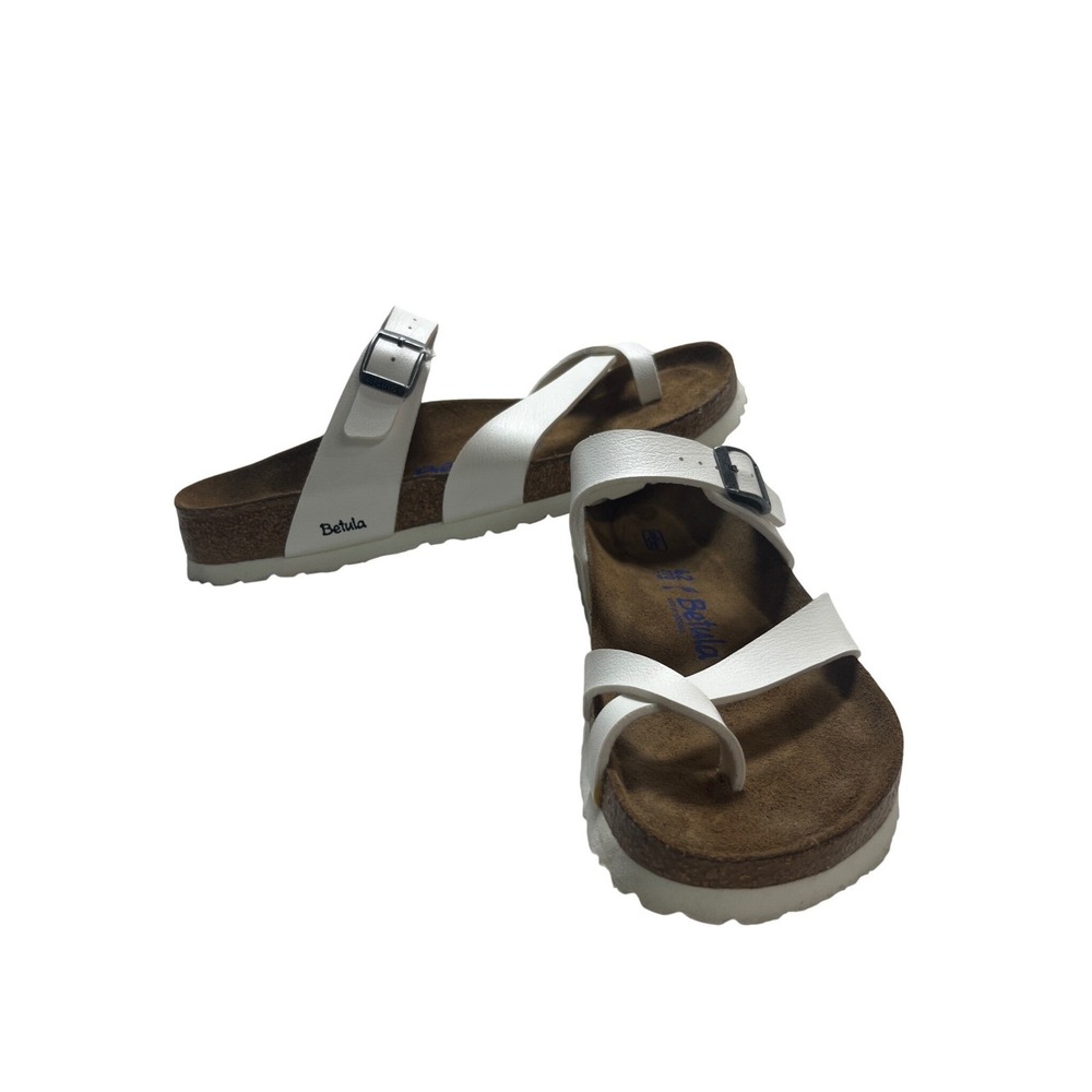 Betula by Birkenstock Licensed White Toe Loop Buckle Sandals Womens 42 L11 M9